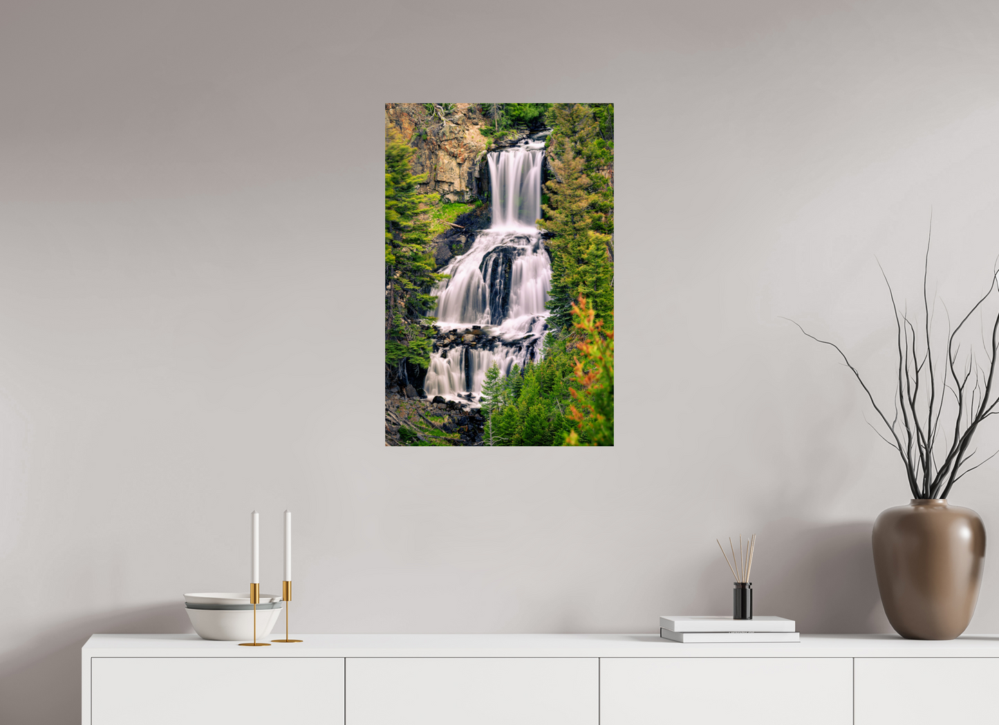 20 x 30″, Photo Print Undine Falls Cascade - Yellowstone National Park Fine Art Print