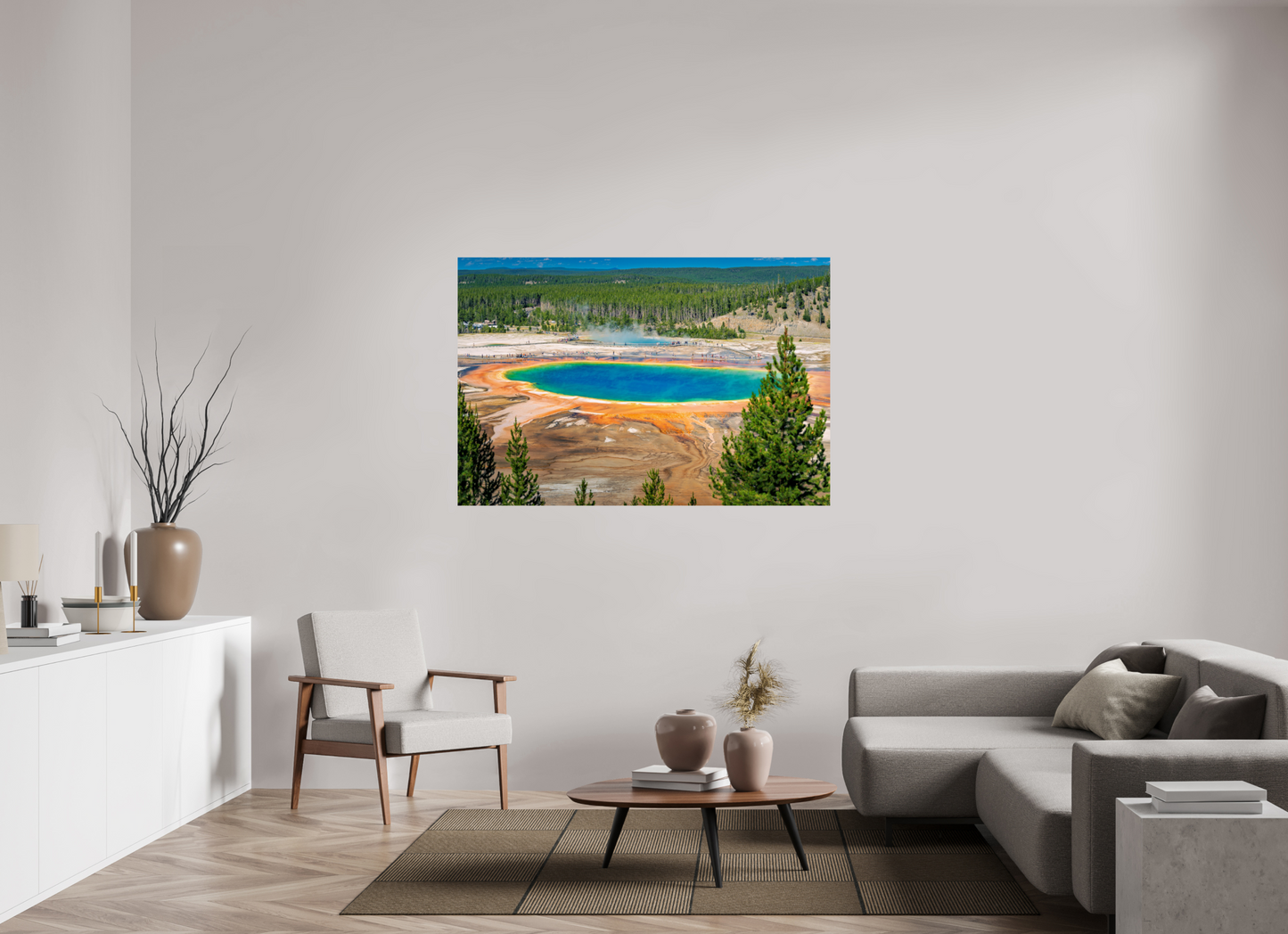 60 x 40″, Photo Print Grand Prismatic Spring | Yellowstone National Park Fine Art Print