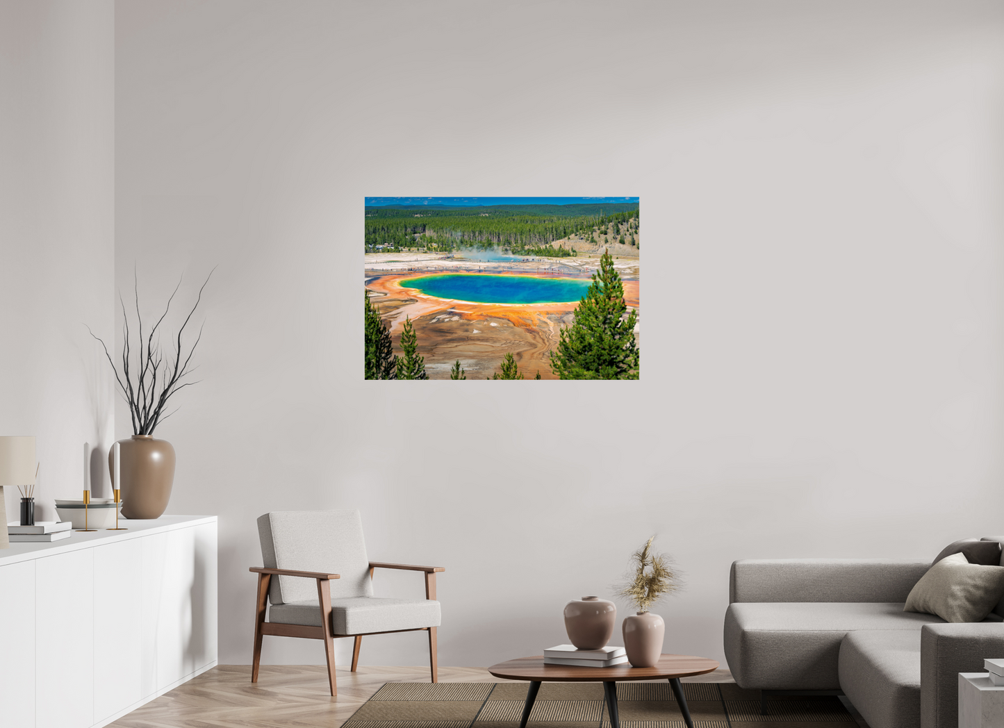 45 x 30″, Photo Print Grand Prismatic Spring | Yellowstone National Park Fine Art Print