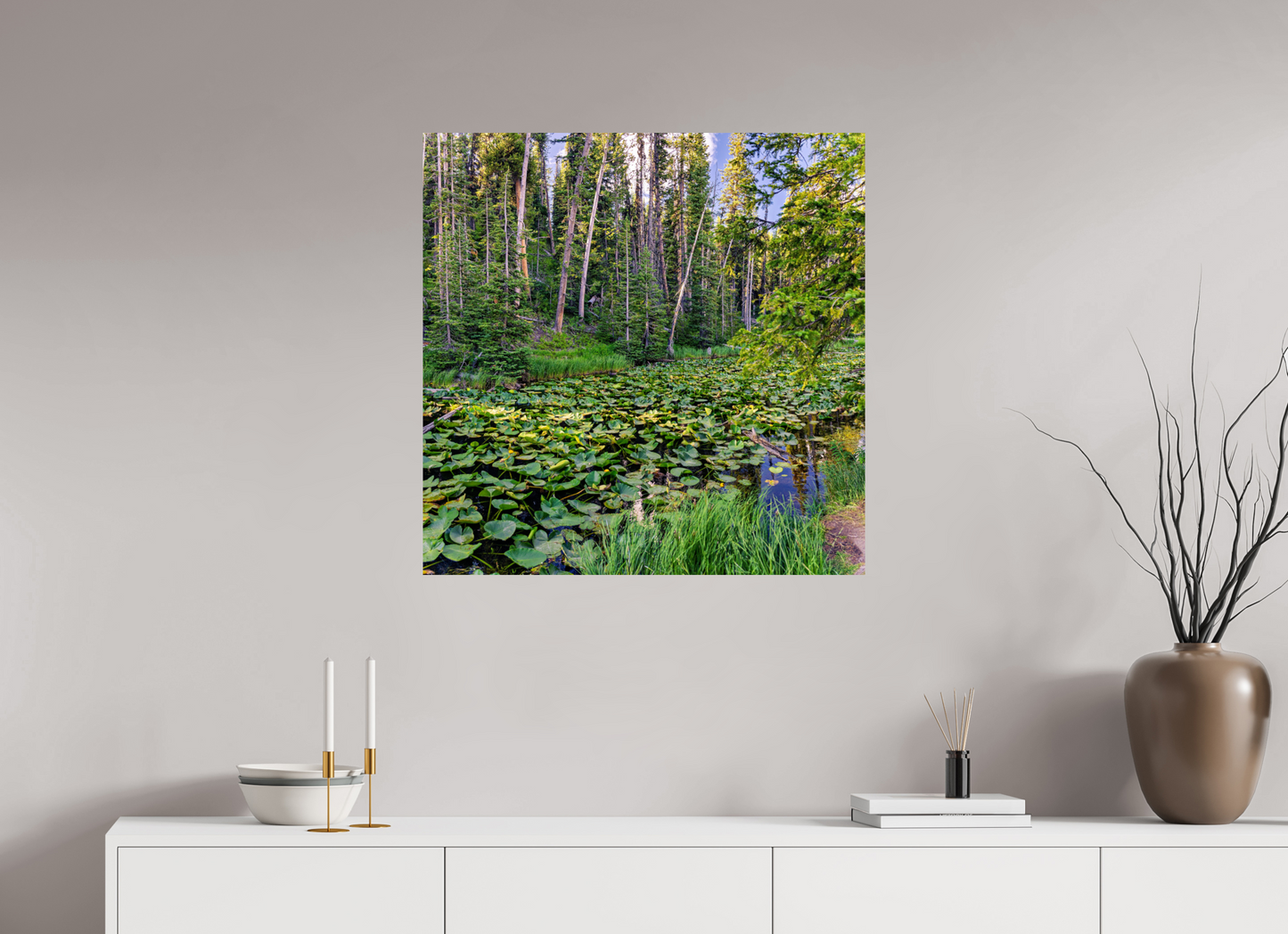 30 x 30″, Photo Print Continental Divide Serenity | Yellowstone National Park Fine Art Print