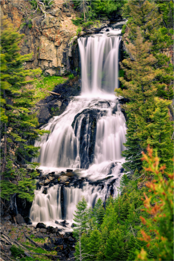 Undine Falls Cascade - Yellowstone National Park Fine Art Print