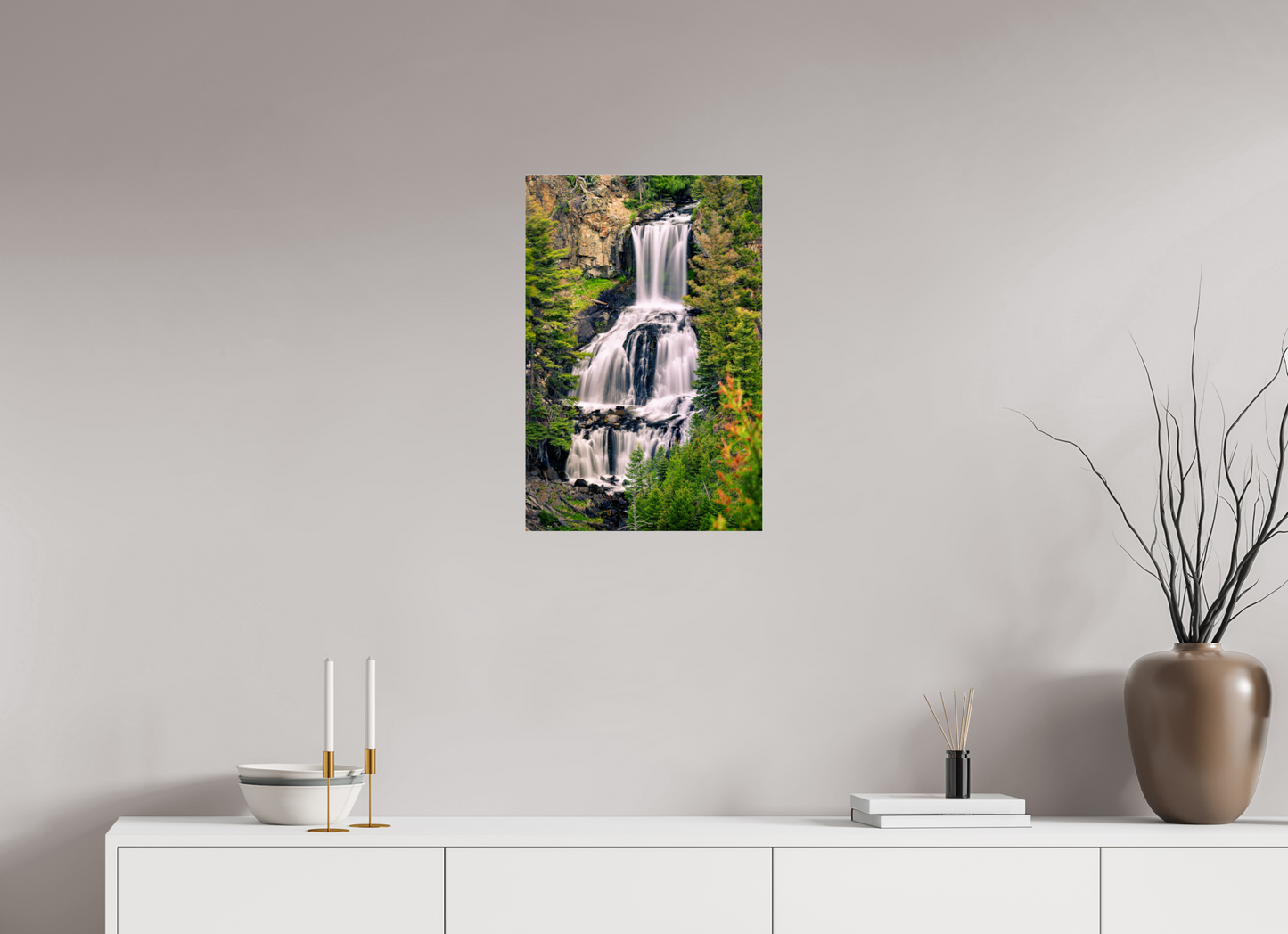 Undine Falls Cascade - Yellowstone National Park Fine Art Print