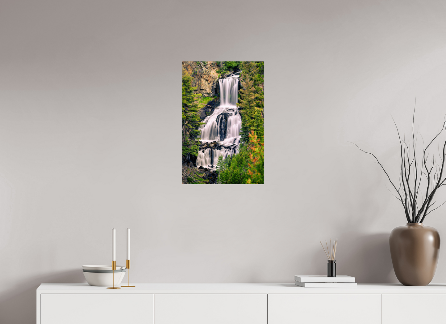 Undine Falls Cascade - Yellowstone National Park Fine Art Print