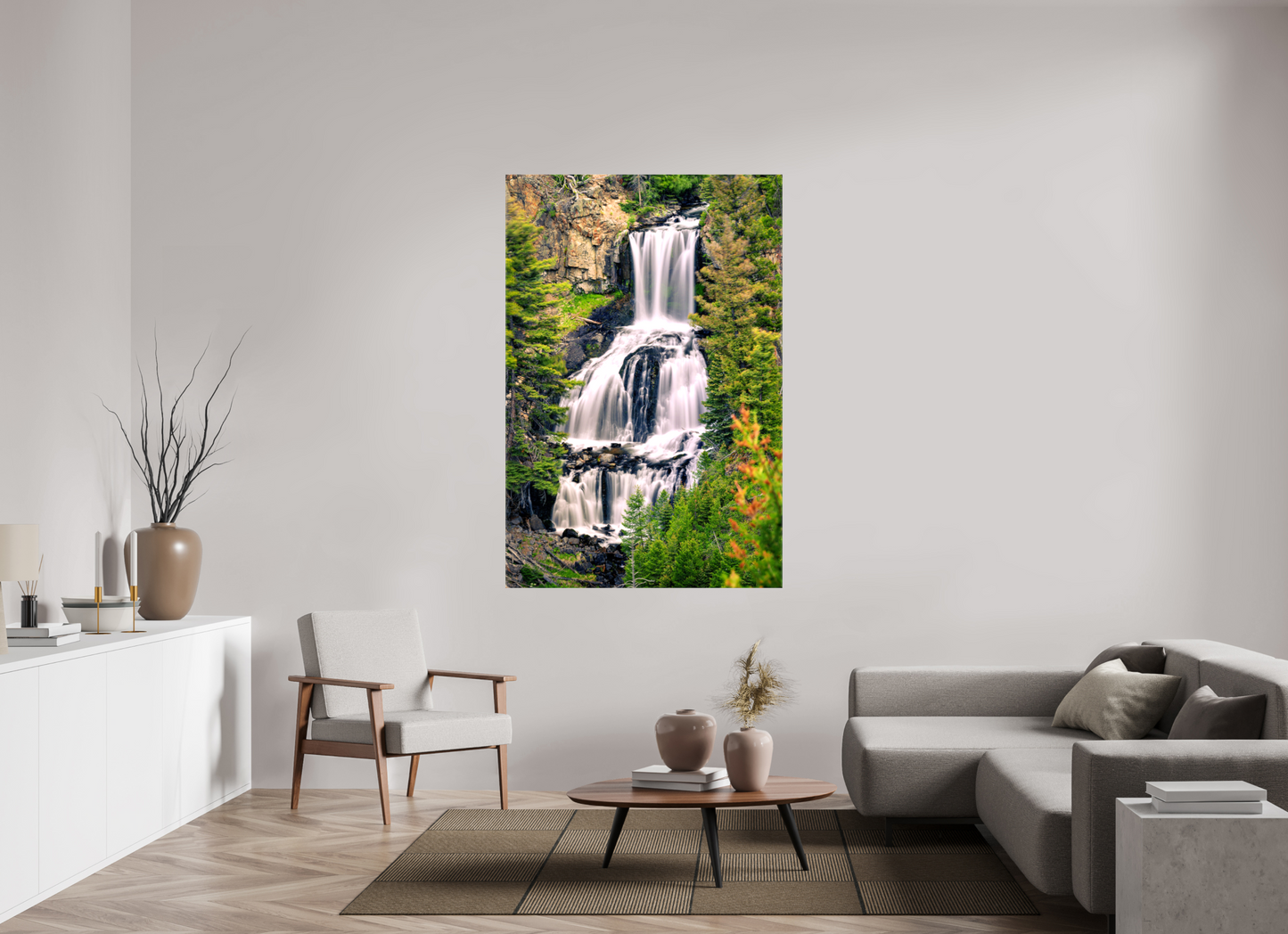Undine Falls Cascade - Yellowstone National Park Fine Art Print
