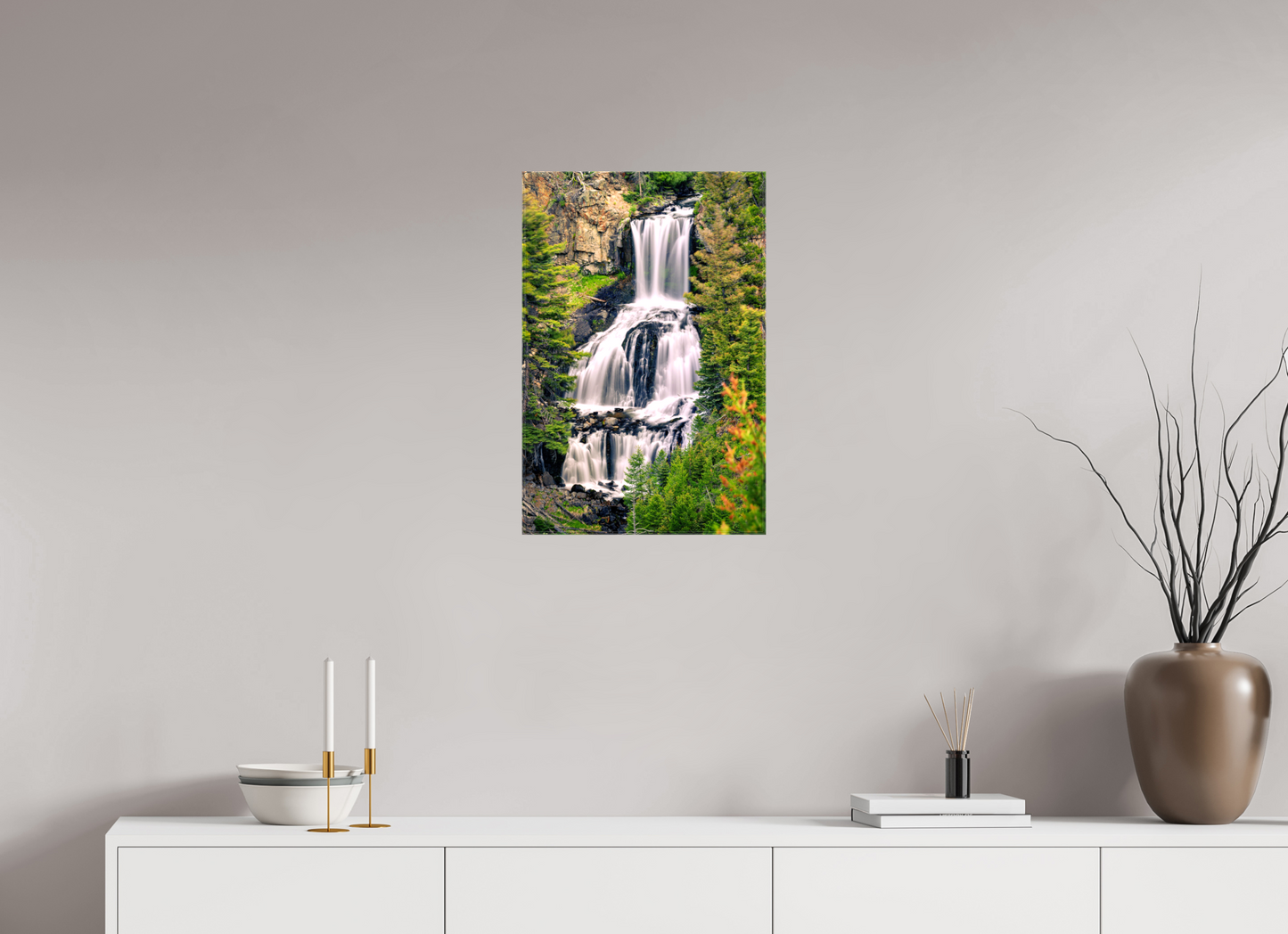 Undine Falls Cascade - Yellowstone National Park Fine Art Print